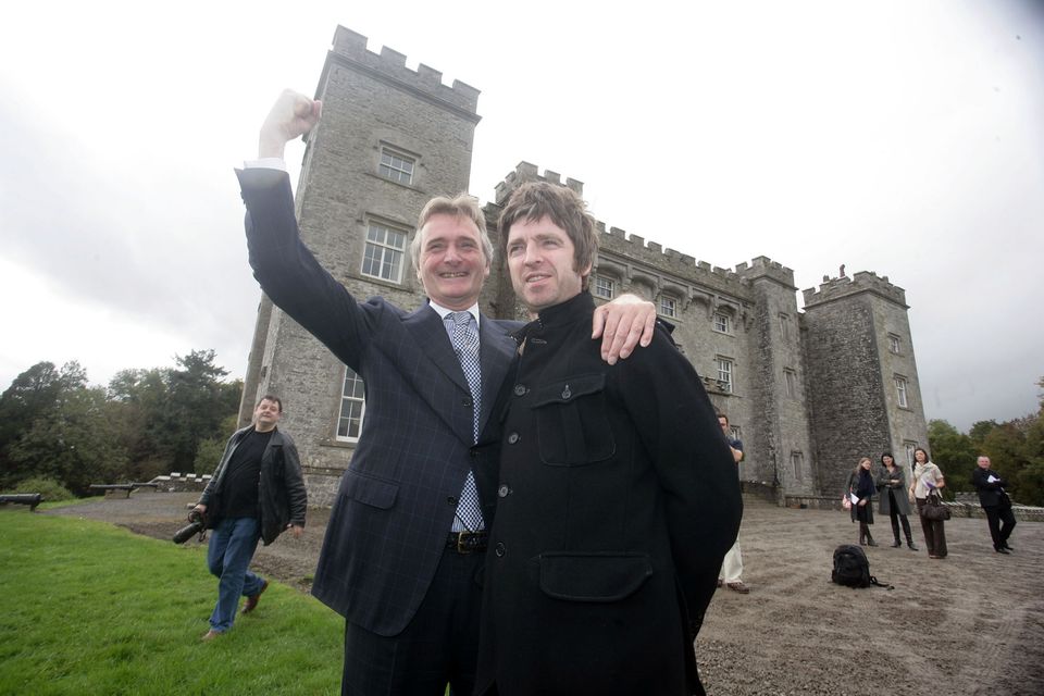 Lord Henry Mount Charles with Oasis’s Noel Gallagher at Slane Castle in 2008. The band headlined the festival in 2009. Photo: Collins